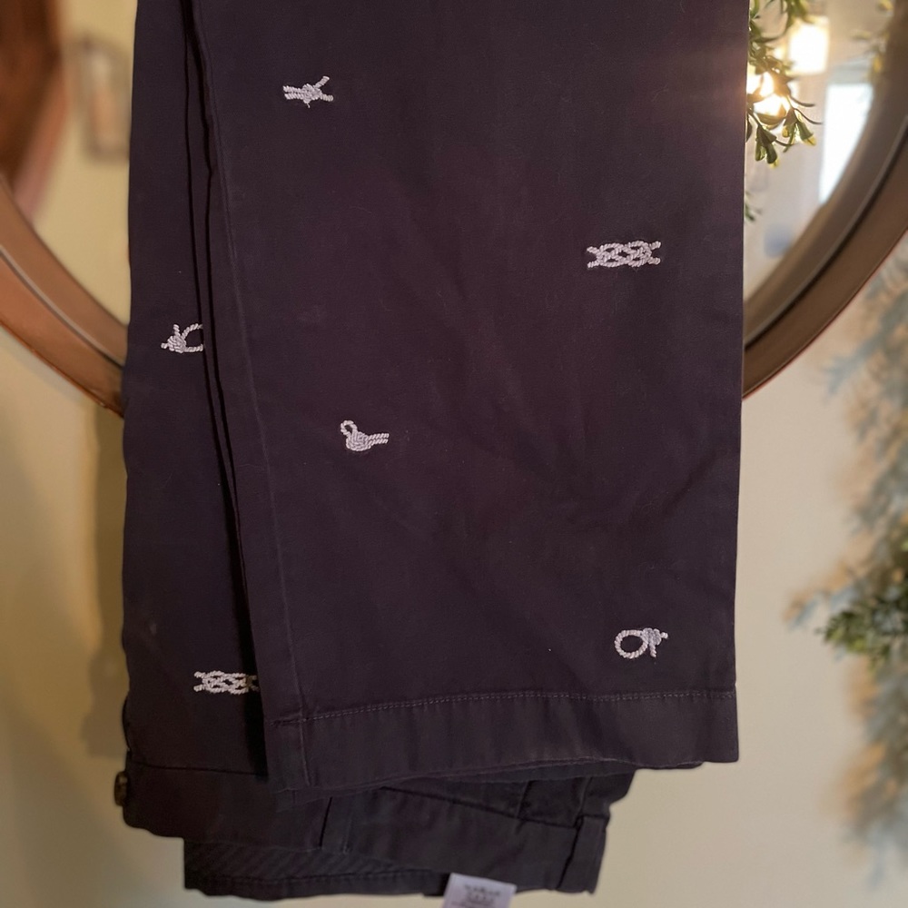 Navy blue brooks brothers nautical pants. Embroidered knotts.